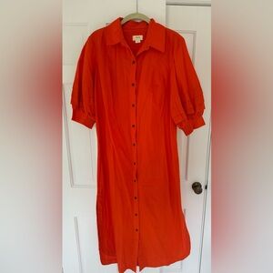 Orange Maeve by Anthropologie Short Sleeve Dress Size Small